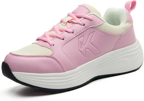 Vista 7 de Zapatos de correr para mujer para caminar de cuero: cómodos, absorbentes de golpes, transpirables, ligeros, antideslizantes, atléticos, de moda