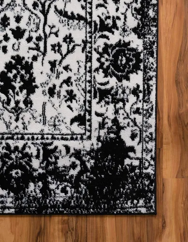 Vista 10 de Unique Loom Portland Collection - Alfombra central (2 pies 2 pulgadas x 3 pies 1 pulgada, rectangular, negro y blanco/negro)