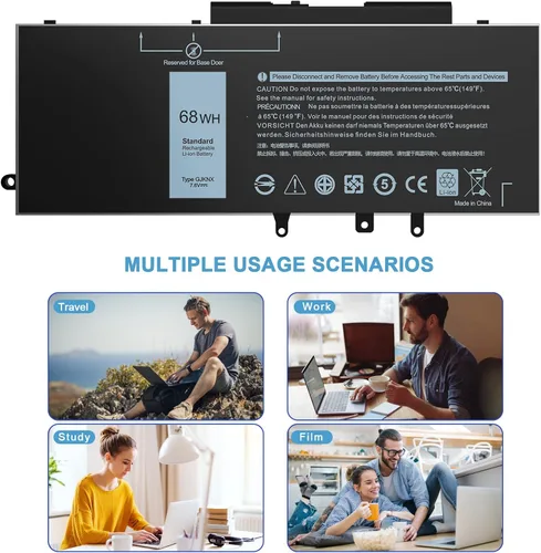 Vista 7 de BND GJKNX - Batería de repuesto para Dell Latitude 5480 5580 5280 5288 5488 5590 5591 5490 5491 5495 E5480 E5580 E5490 E5590 Precision 15 3520 3