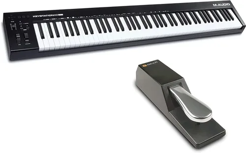 Vista 7 de M-AUDIO Keystation 49 Controlador MIDI en Paquete con Auriculares para Grabación de Estudio, Producción Musical, Podcasting, Transmisión