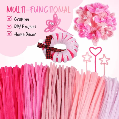 Vista 7 de 500 Pcs Pipe Cleaners for Crafting DIY Chenille Stems for Kids Twisting Rod Soft Fuzzy Sticks for Handmade Flower Crafts