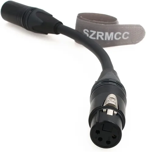 Vista 2 de SZRMCC XLR Cable de audio equilibrado de 3 pines XLR macho a 4 pines XLR hembra Cable de alimentación original DMX Stage Mic Speaker Cable 7.9 in