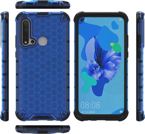 Vista 187 de Pzwoxukhov Funda compatible con Huawei Nova 3i, compatible con Huawei P Smart+ 2018 Honeycomb Anti-Drop Shock-Absorbing Case Negro