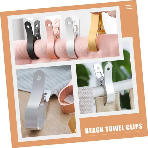 Vista 9 de Clips de secado de ropa, abrazaderas de toalla de playa, clip de metal para colcha, pasadores de ropa de metal, clips de utilidad, silla de playa