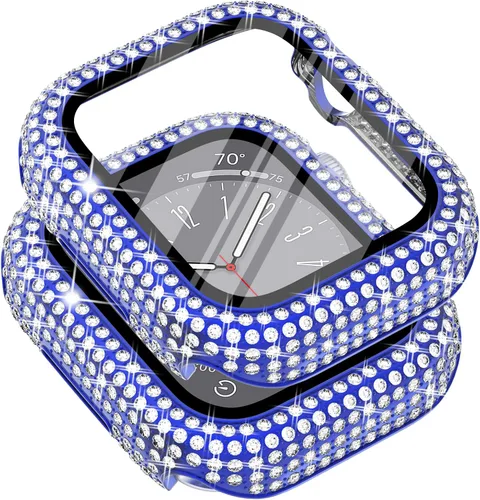 Vista 36 de Surace - Carcasa de 1.49 pulgadas compatible con Apple Watch con protector de pantalla, caja protectora general con diseño de diamantes brillantes
