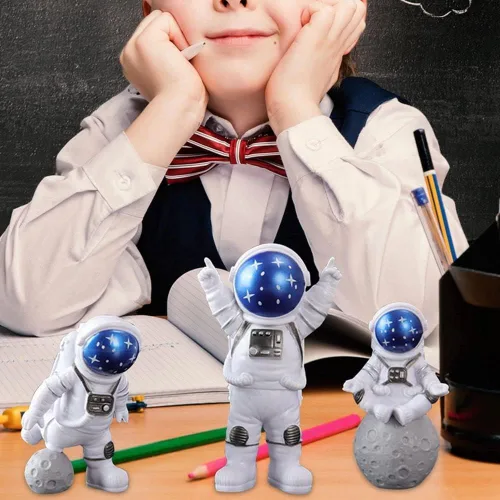 Vista 6 de Figura de astronauta de resina, estatua, escultura de astronauta, escultura de astronauta, juguetes educativos, adornos de astronauta