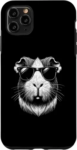 Vista 10 de iPhone 15 Cool conejillo de indias con gafas de sol de conejillo de indias amante caso