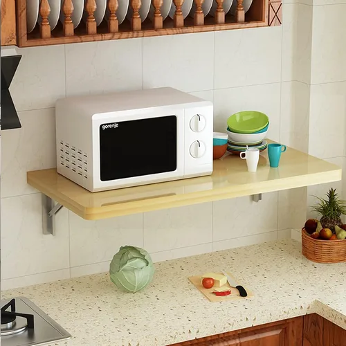 Vista 4 de Mesa de bar de desayuno, mesas plegables para montar en la pared, mesa de pared plegable para cocina, mesa de comedor con hojas de caída, mesa