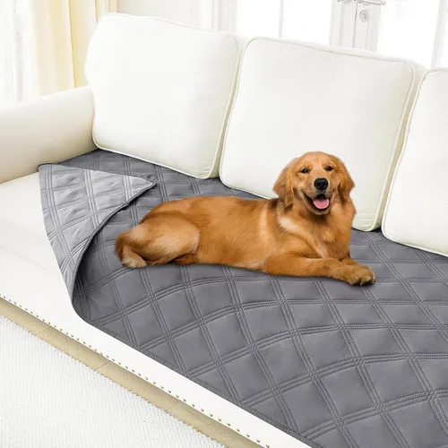 Vista 116 de Smiry Funda impermeable para cama de perro, manta reversible para mascotas para sofá Manta suave lavable para perro, funda a prueba de fugas