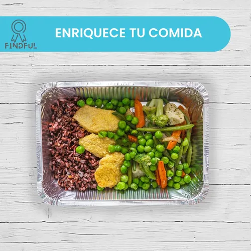 Vista 5 de Sartenes de aluminio con tapas (paquete de 50 unidades, 8.5 x 6 pulgadas), recipientes de alimentos de aluminio de 2.25 libras con tapas, 50