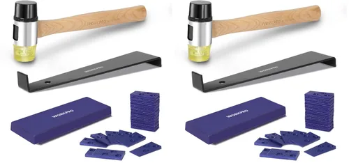 Vista 9 de WORKPRO Kit de instalación de pisos de madera laminada con mazo reforzado de doble cara, barra de tracción resistente, bloque de roscado