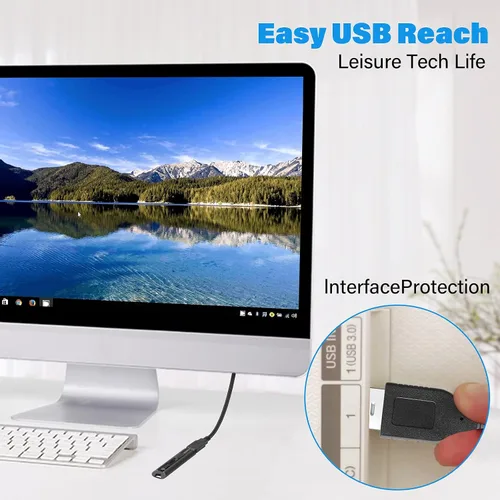 Vista 5 de Paquete de 2 cables de extensión USB 3.0 SuperSpeed tipo A macho a hembra (1 pie)