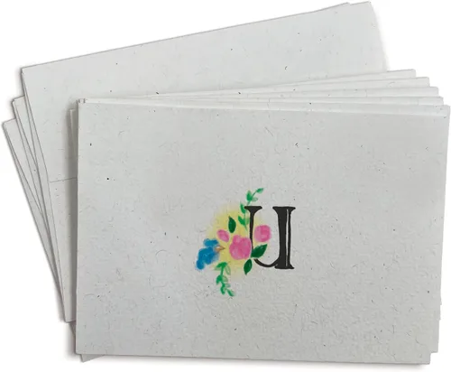 Vista 18 de Sugartown Greetings Tarjetas de notas con monograma floral - 24 tarjetas de notas de papelería con sobres (letra A)