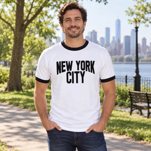 Vista 3 de NEW YORK City Photo NYC Retro - Camiseta Ringer