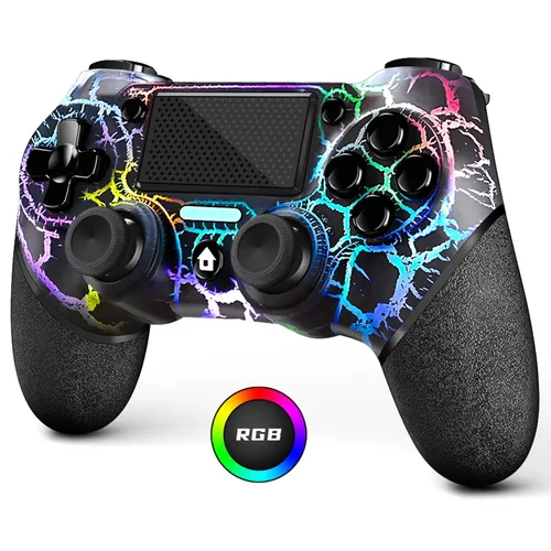 Vista 10 de AceGamer Wireless Controller for PS4, Custom Design V2 Gamepad Joystick for PS4 with Non-Slip Grip of Both Sides and 3.5mm Audio Jack! Thumb Caps