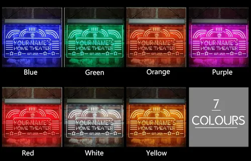 Vista 3 de ADVPRO Letrero de neón LED de un solo color personalizado para cine en casa, decoración de año establecido, 12 x 8.5 pulgadas, st4s32-ph1-tm-b Azul