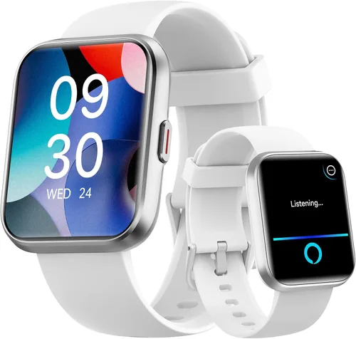 Vista 13 de Relojes inteligentes para hombre, Android y iPhone, 1.8 pulgadas HD Alexa reloj inteligente integrado con llamadas Bluetooth, IP68 impermeable Negro