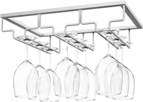 Vista 12 de Nuovoware Estante para copas de vino, soporte para copas de vino, 8 filas, color dorado profundo