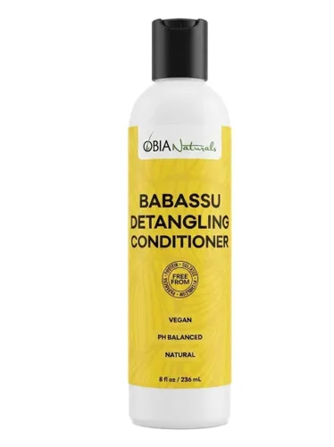Vista 2 de OBIA Naturals Acondicionador desenredante Babassu, 8 onzas Vegan, coconut-free formula with avocado oil. Ideal for hydrating curly, coily and low