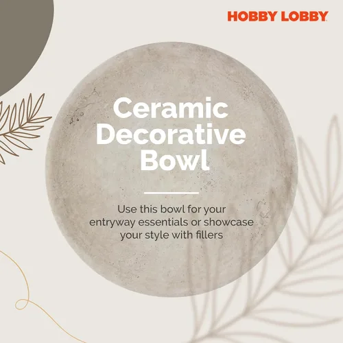 Vista 2 de Hobby Lobby Cuenco decorativo de cerámica gris claro envejecido