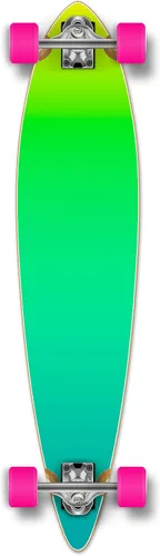 Vista 14 de Yocaher Patinetas completas Pintail Longboard con cinta de agarre premium, camión de aluminio, rodamientos ABEC-9, ruedas de patineta de 2.81
