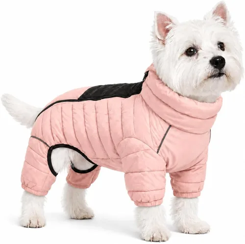 Vista 32 de Suéter para Perro ArmyGreen, Resistente al Viento, Reflectante - Chaqueta de Invierno Dirigible para S, M, L - Cremallera, Tallas Ajustables Verde