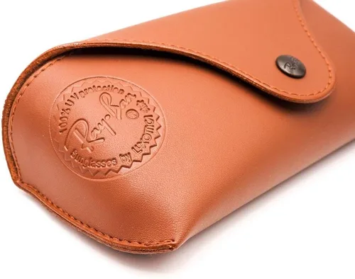 Vista 3 de Ray-Ban Estuche para lentes de sol de cuero marrón + paquete con kit de gafas de lujo eSHADES, Marrón