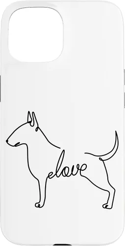 Vista 6 de Bull Terrier Love Bully Dog Love Single Line Art Sketch Case for iPhone 17