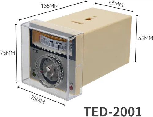 Vista 6 de TED-2001 TEL72-9001X Controlador de temperatura K Tipo E Tipo Digital Termostato puntero 400 Celsius 220VCA 2.835* 2.835 in (TED-2001 Tipo E)