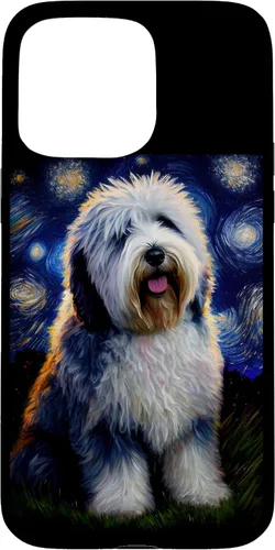 Vista 31 de Old English Sheepdog in Starry Night Painting Dog Mom Dad Case for iPhone 17