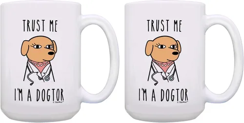 Vista 11 de ThisWear Trust Me I'm a Dogtor - Taza de café macho de 15 onzas, 1 paquete 15oz - Masculino