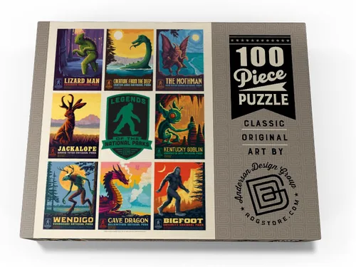 Vista 4 de MyPuzzle Leyendas de los Parques Nacionales: Impresión de Múltiples Imágenes - Edición 1, Póster Vintage - Rompecabezas Premium de 100 Piezas