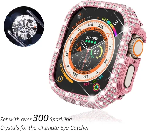 Vista 238 de Surace Bling - Carcasa con protector de pantalla para Apple Watch Series 3, 2, 1 de 1.496 pulgadas