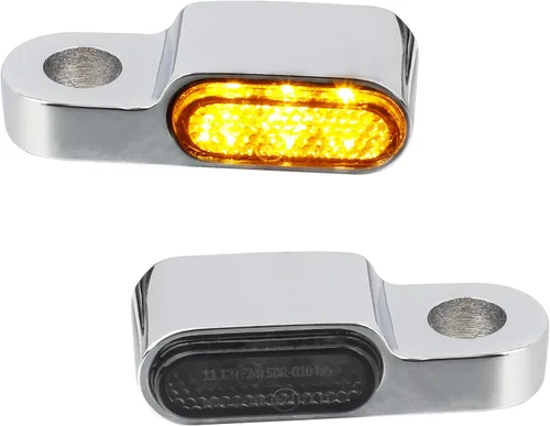 Vista 6 de NTHREEAUTO Luces intermitentes LED mini para manillar, luz marcadora delantera para motocicleta, compatible con Honda Shadow Harley Dyna Sportster