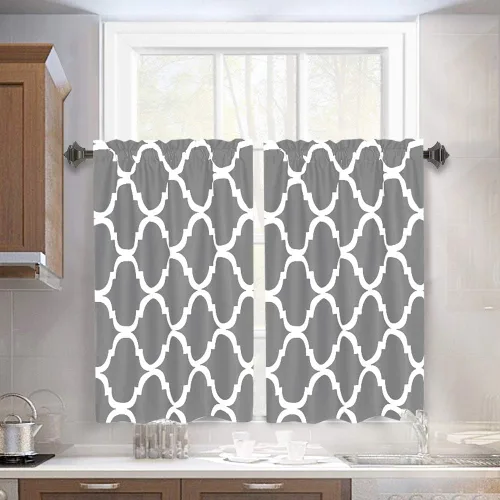 Vista 17 de Melodieux - Cortinas de bolsillo de moda marroquí para cocina, cafetería o baño, pequeñas ventanas