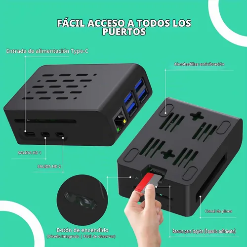 Vista 8 de TRASKIT Starter Kit para Raspberry Pi 5 RAM 16GB-64GB Edition precargado con Pi