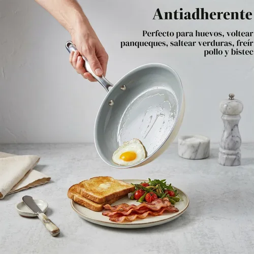 Vista 2 de Sartén Antiadherente de Cerámica: Sartén para Huevos de 8 Pulgadas Libre de PFOA, PTFE y PFAS