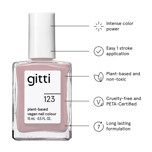 Vista 18 de gitti Esmalte de uñas a base de plantas No tóxico, libre de 30, basado en ingredientes de origen natural, libre de crueldad, vegano
