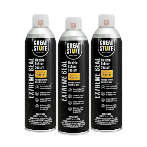 Vista 12 de Great Stuff™ Extreme Seal - Aerosol sellador de goma flexible, protege las superficies de fugas de agua y aire, construido con Kevlar, negro, 14