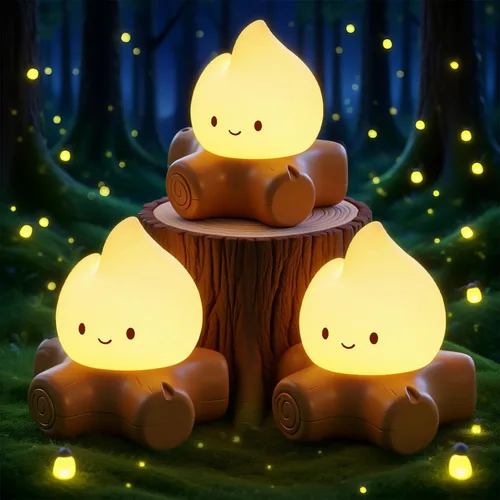 Vista 15 de 3 piezas de kits de luz nocturna acogedora de fogata, sonidos relajantes de la naturaleza, luz nocturna de ruido blanco para bebés y adultos