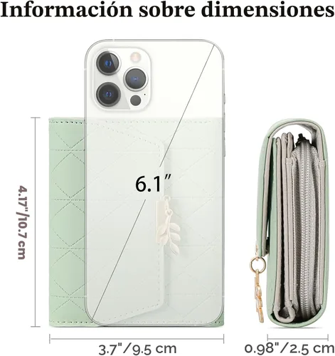 Vista 4 de RNIEGA Cartera pequeña de cuero para mujer, con bloqueo RFID, tarjetero compacto con cremallera y bolsillo para monedas con ventana de identificación
