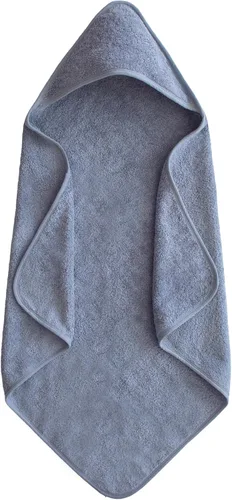 Vista 14 de Mushie Toalla con capucha para bebé Algodón orgánico (Azul bebé)
