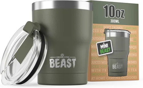 Vista 33 de Beast Vaso de 10 oz de Acero Inoxidable con Aislamiento al Vacío para Café y Hielo de Doble Pared Termo de Viaje (Blanco Ártico)