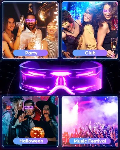Vista 6 de Gafas de visera LED iluminadas, Alta tecnología+panal