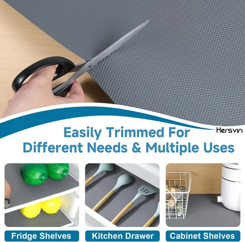 Vista 5 de Hersvin Shelf Liners - Alfombrillas gruesas de EVA para cajones de 16 pulgadas x 20 pies, almohadilla no adhesiva para armario, forro para gabinete