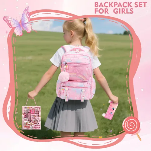 Vista 13 de Mochila Estética Kawaii Arcoíris