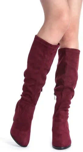 Vista 4 de DREAM PAIRS - Botas altas de tacón grueso para mujer, largo por encima de la rodilla
