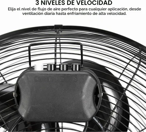 Vista 7 de Taurus FLASH - Ventilador industrial de piso de 20 pulgadas, ventilador de parrilla de metal de alta velocidad con cuchillas de plástico