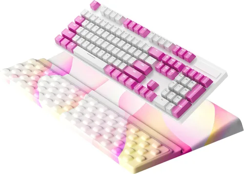 Vista 23 de Ospelelf Almohadilla para reposamuñecas para teclado, cómodo soporte ergonómico para teclado, accesorios de escritorio de oficina, artículos Anémona
