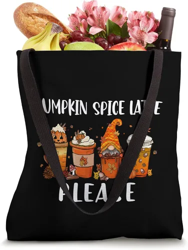 Vista 4 de Bolsa de mano con leche de calabaza para la temporada de Halloween y Navidad, Blanco, 16 pulgadas